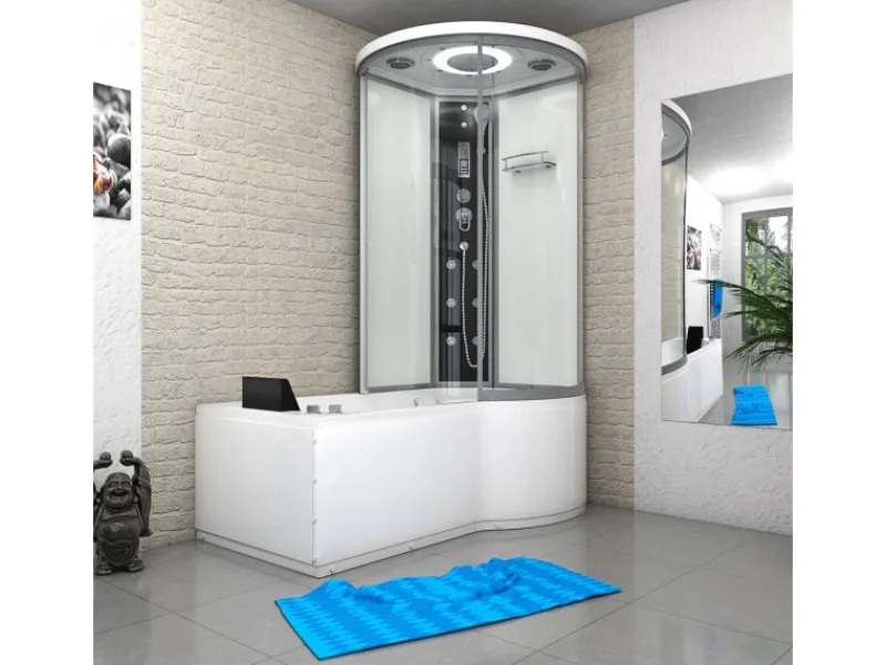 AcquaVapore Kombination Whirlpool Dusche K55-L01-WP Duschkabine Wanne 170x100< Einhebelmischer