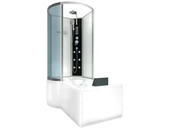 AcquaVapore Kombination Whirlpool Dusche K50-R01-WP Duschkabine Wanne 100x170< Einhebelmischer