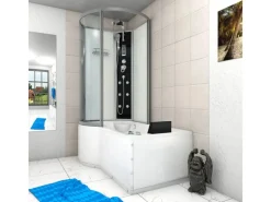 AcquaVapore Kombination Whirlpool Dusche K50-R01-WP Duschkabine Wanne 100x170< Einhebelmischer