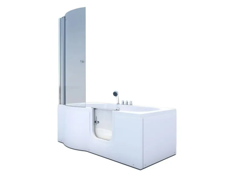AcquaVapore Seniorendusche und Badewanne mit Tür S12D-TH-R-EC Dusche 85x170< Einhebelmischer