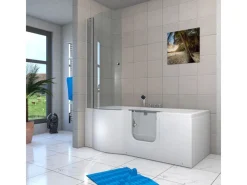 AcquaVapore Seniorendusche und Badewanne mit Tür S12D-TH-R Dusche 85x170< Einhebelmischer