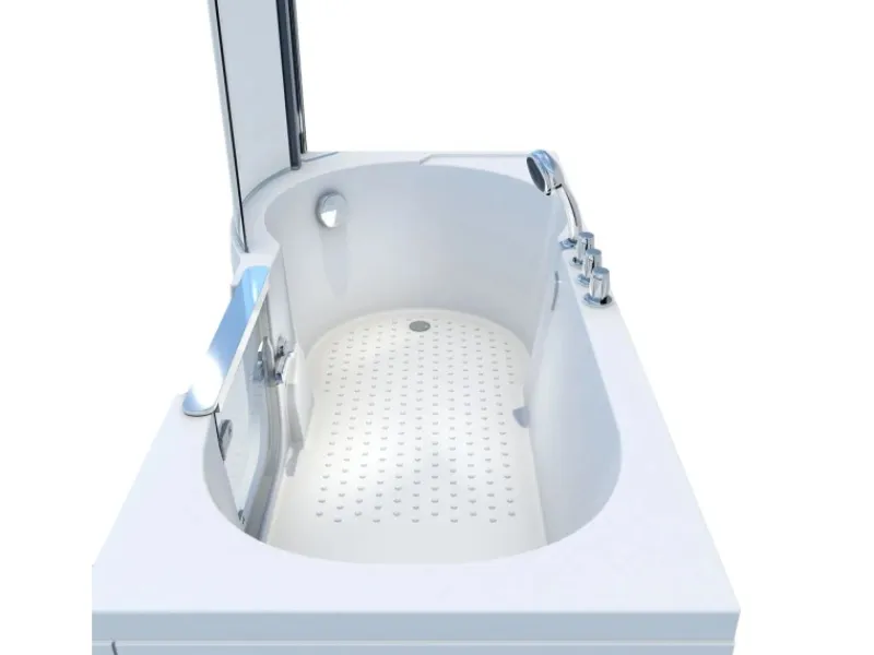AcquaVapore Seniorendusche und Badewanne mit Tür S12D-TH-R Dusche 85x170< Einhebelmischer