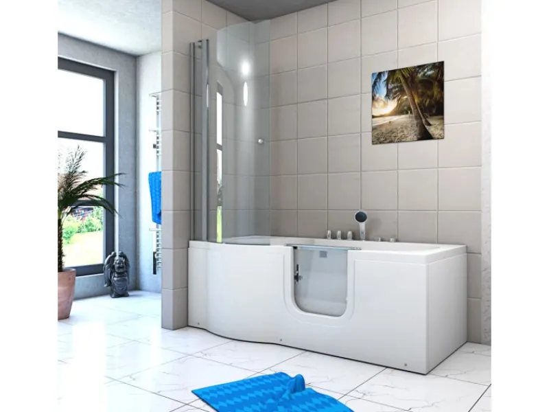 Discount AcquaVapore Seniorendusche und Wanne mit Whirlpool S12D-TH-AIR-R Dusche 85x170