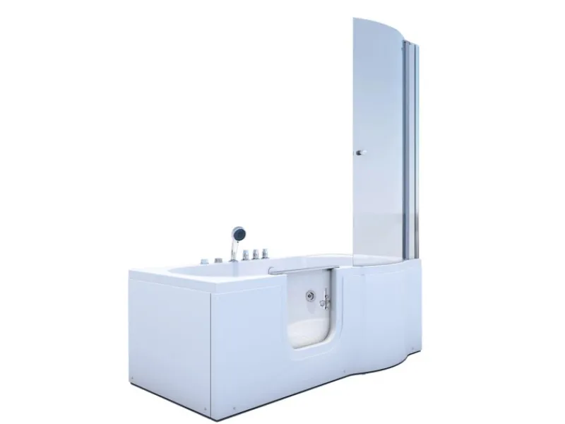 AcquaVapore Seniorendusche und Wanne mit Whirlpool S12D-TH-WP-L-EC Dusche 170x85< Einhebelmischer