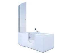 AcquaVapore Seniorendusche und Badewanne mit Tür S12D-EH-R-EC Dusche 85x170< Einhebelmischer