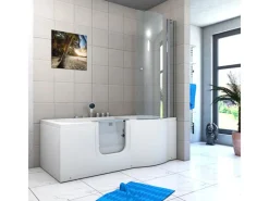 New AcquaVapore Seniorendusche und Wanne mit Whirlpool S12D-TH-AIR-L Dusche 170x85