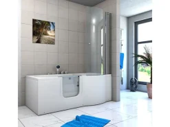 AcquaVapore Einhebelmischer<Seniorendusche und Wanne mit Whirlpool S12D-EH-AIR-L-EC Dusche 170x8