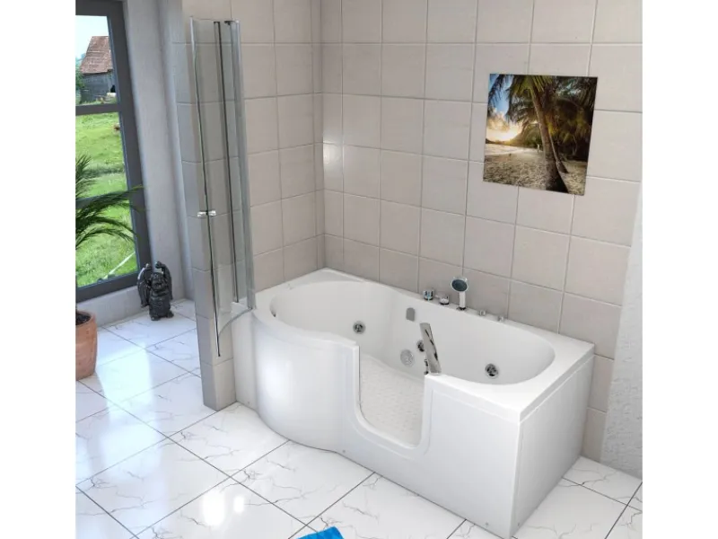 AcquaVapore Seniorendusche und Wanne mit Whirlpool S12D-EH-WP-R Dusche 85x170
