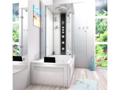 Hot AcquaVapore Whirlpool Dusche Kombination K05-L03-WP Duschtempel 180x90
