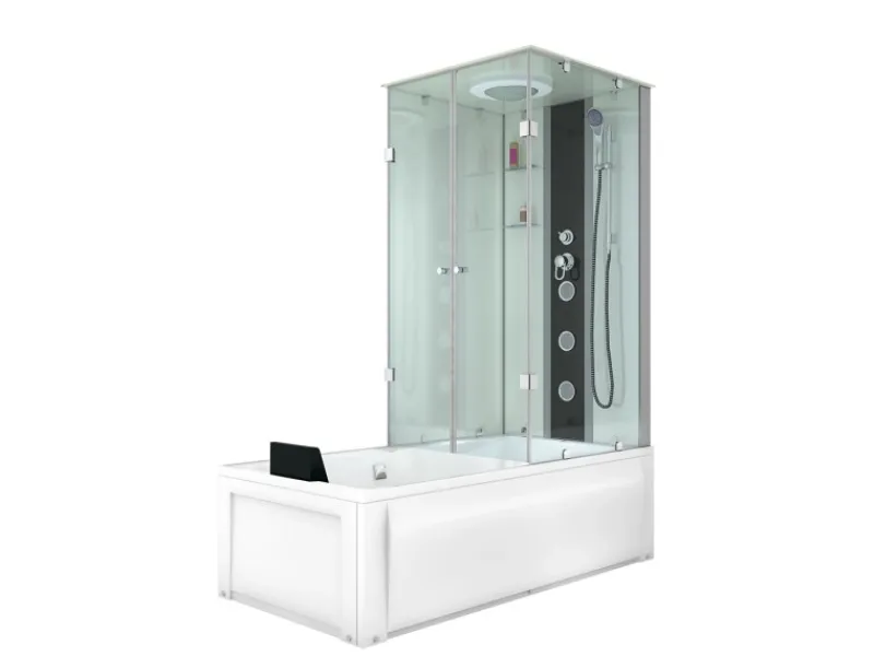 AcquaVapore Einhebelmischer<Whirlpool Dusche Kombination K05-L00-WP-EC Duschtempel 180x90