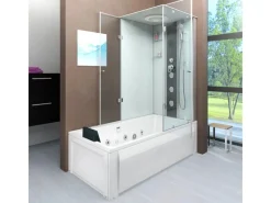 AcquaVapore Einhebelmischer<Whirlpool Dusche Kombination K05-L00-WP-EC Duschtempel 180x90