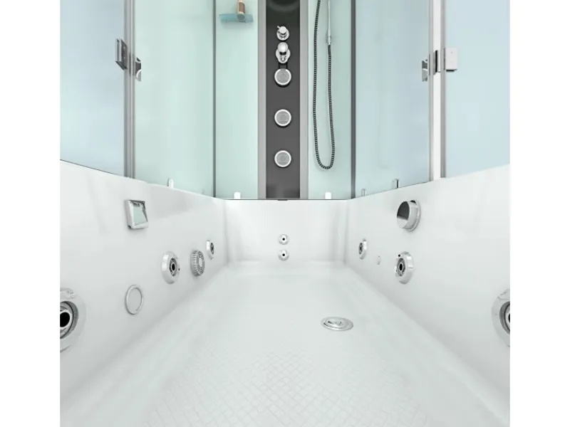 AcquaVapore Einhebelmischer<Whirlpool Dusche Kombination K05-L00-WP-EC Duschtempel 180x90