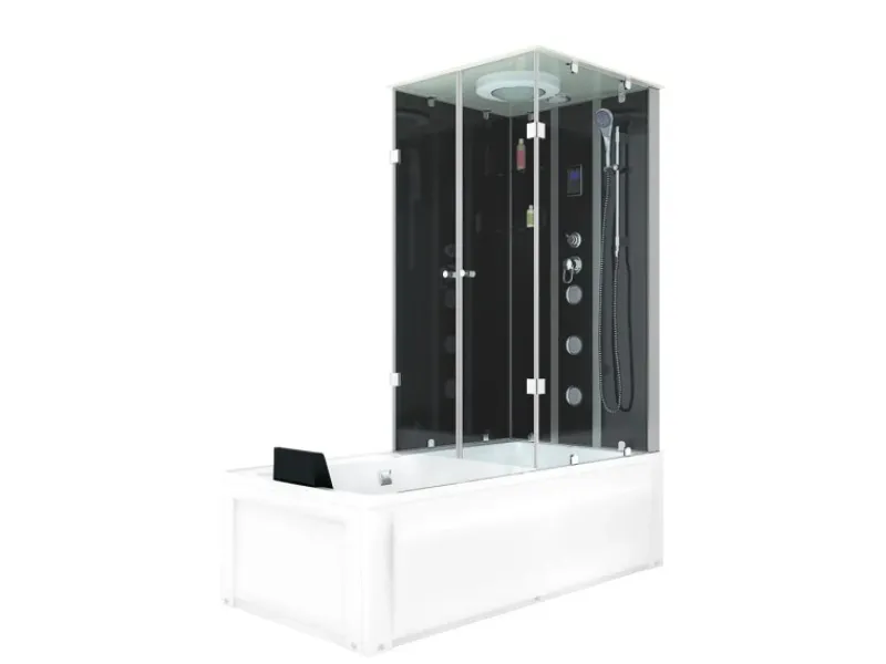 AcquaVapore Einhebelmischer<Whirlpool Dusche Kombination K05-L31-WP-EC Duschtempel 180x90