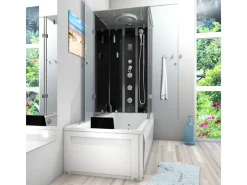 AcquaVapore Einhebelmischer<Whirlpool Dusche Kombination K05-L31-WP Duschtempel 180x90