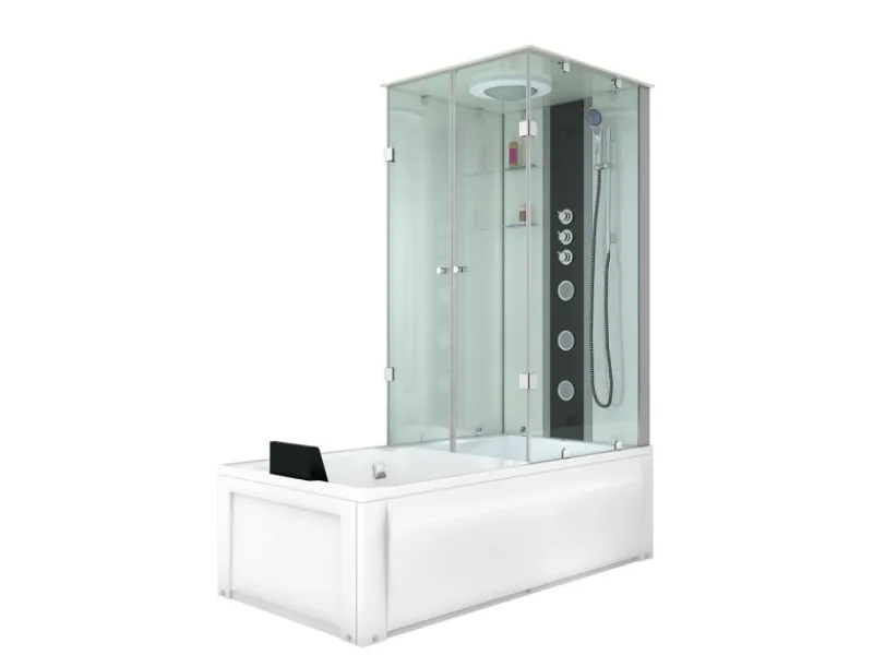 AcquaVapore Whirlpool Dusche Kombination K05-L02-WP-EC Duschtempel 180x90< Einhebelmischer
