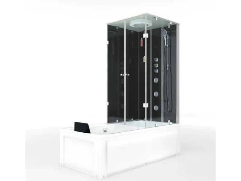 AcquaVapore Einhebelmischer<Whirlpool Dusche Kombination K05-L32-WP Duschtempel 180x90