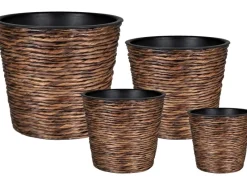 A.H.G. Töpfe<Übertopf mit Wasserhyazinthe Sticking Roll Ø 30 cm x 26 cm Waschbraun