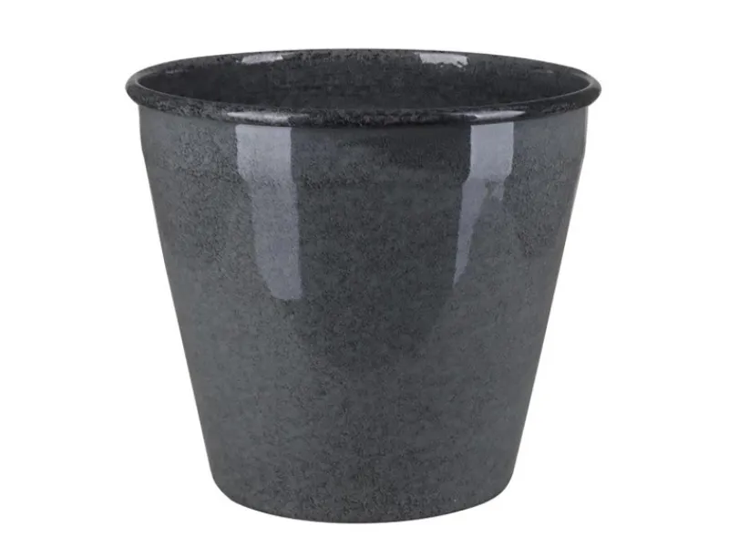 A.H.G. Töpfe<Metall-Topf mit Ablaufstopfen Ø 17 cm cm x 14 cm Anthrazit