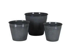 A.H.G. Metall-Topf mit Ablaufstopfen Ø 20,5 cm cm x 18 cm Anthrazit< Töpfe
