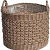 A.H.G. Töpfe<Pflanzkorb Polyrattan Zylindrisch 2 Griffe Ø 40 x 40 cm Natur-Braun