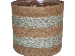 A.H.G. Pflanzkorb Seegras Zick Zack Wasserdicht Ø 14 cm x 14 cm Salbeibeige< Töpfe