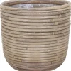 A.H.G. Rattantopf Rund Natur-Grau mit Polybeutel 20 cm x1 8cm< Töpfe