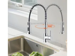 Clearance AICA Hochdruck Wasserhahn 43x21x12cm Küche Abnehmbarer Mischbatterie und Drehbarer 360° Spiralfeder Bad Küchenarmatur Chrom