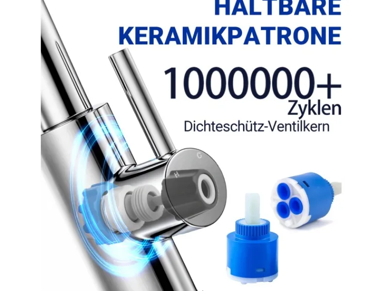 Einhebelmischer<AICA Säulenbrause-Wasserhahn Zwei Wasserauslassmodi Küche Mischbatterie Ausziehbar 360° Drehbar Einhand-Spültischarmatur Bad Küchenarmatur
