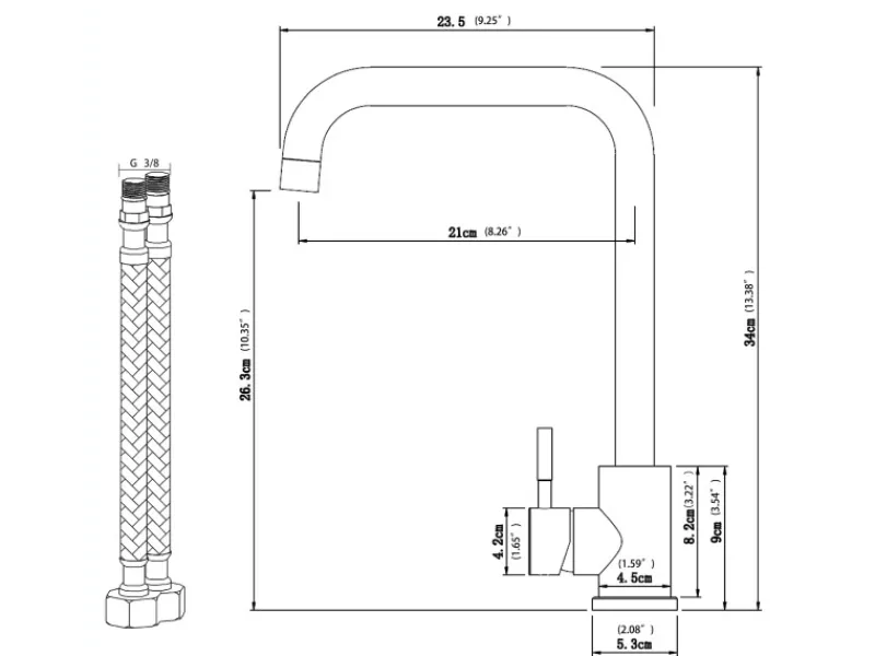 AICA Wasserhahn 360° Drehbare Wassersparende Chrom Küchenarmatur Hochdruckfestes Design aus 304 Edelstahl Gefertigt Kaltes/Warmes Wasser< Einhebelmischer