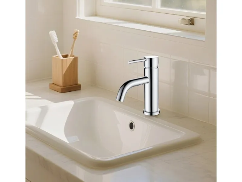 Hot AICA Wasserhahn Bad Niedriger Waschtischarmatur Waschbecken Armaturen 304 Edelstahl Einhebelmischer Mischbatterie Chrom
