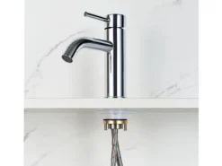 Hot AICA Wasserhahn Bad Niedriger Waschtischarmatur Waschbecken Armaturen 304 Edelstahl Einhebelmischer Mischbatterie Chrom