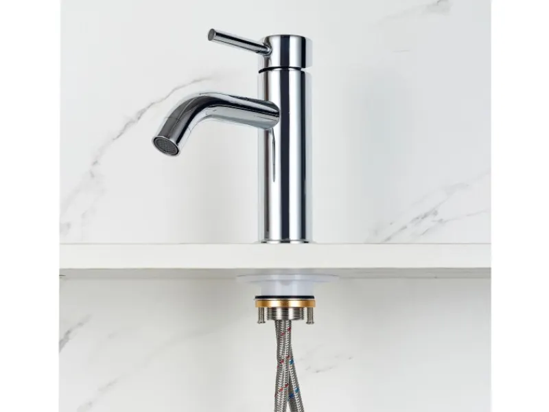 Hot AICA Wasserhahn Bad Niedriger Waschtischarmatur Waschbecken Armaturen 304 Edelstahl Einhebelmischer Mischbatterie Chrom