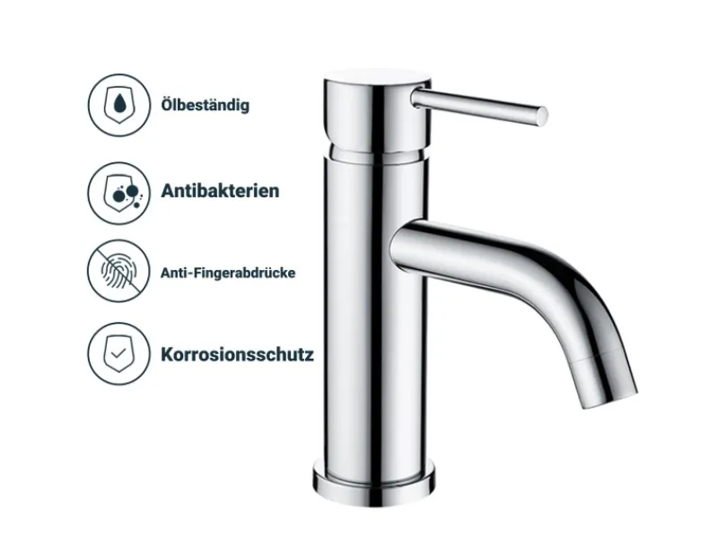 Hot AICA Wasserhahn Bad Niedriger Waschtischarmatur Waschbecken Armaturen 304 Edelstahl Einhebelmischer Mischbatterie Chrom