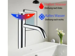 AICA Wasserhahn Bad Hoch Waschtischarmatur Auslauf Höhe 195mm Waschbecken Armaturen 304 Edelstahl Einhebelmischer Mischbatterie< Einhebelmischer