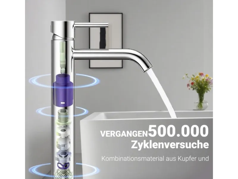 AICA Wasserhahn Bad Hoch Waschtischarmatur Auslauf Höhe 195mm Waschbecken Armaturen 304 Edelstahl Einhebelmischer Mischbatterie< Einhebelmischer
