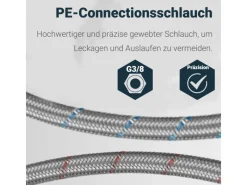 AICA Wasserhahn Küche Spültischarmatur 3-Wege mit Trinkwasserfilter 2-Hebel Design für Doppelspülen 360° Schwenkbar< Zweigriffarmatur|Einhebelmischer