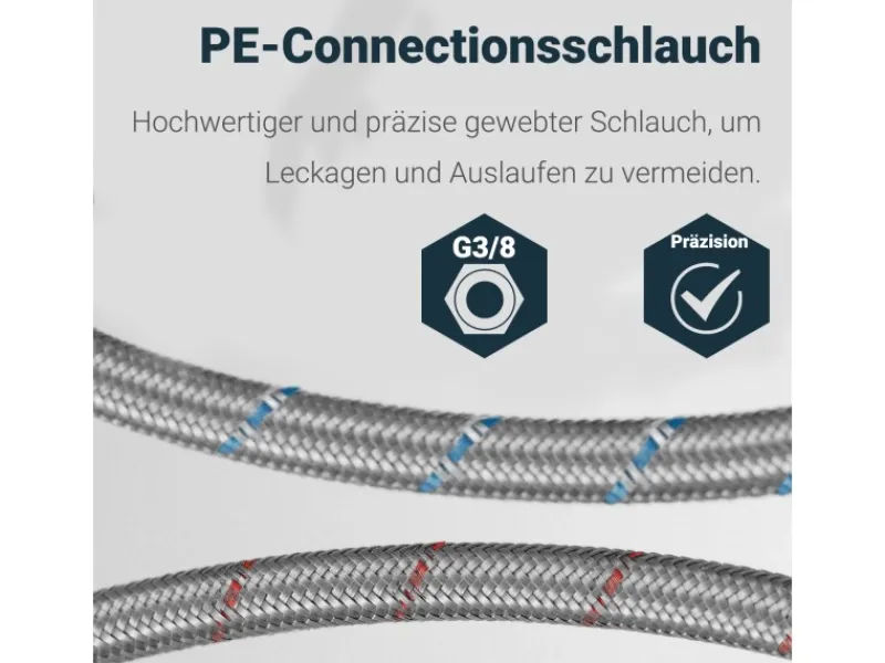 AICA Wasserhahn Küche Spültischarmatur 3-Wege mit Trinkwasserfilter 2-Hebel Design für Doppelspülen 360° Schwenkbar< Zweigriffarmatur|Einhebelmischer
