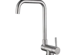 Best AICA Wasserhahn Doppelfunktion 360° Drehbare Kippbare Silber Küchenarmatur mit 304 Edelstahl und Keramikventil Mischbatterie Silber Gebürstet