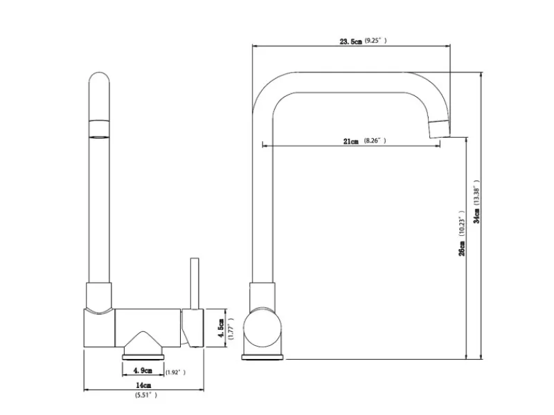AICA Wasserhahn Doppelfunktion 360° Drehbare Kippbare Küchenarmatur Wasser mit 304 Edelstahl und Keramikventil Mischbatterie< Einhebelmischer