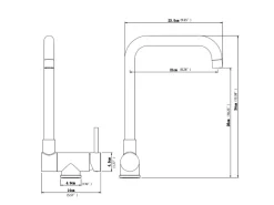 AICA Wasserhahn Doppelfunktion 360° Drehbare Kippbare Küchenarmatur mit 304 Edelstahl und Keramikventil Mischbatterie< Einhebelmischer