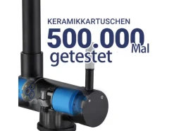 AICA Wasserhahn Doppelfunktion 360° Drehbare Kippbare Küchenarmatur mit 304 Edelstahl und Keramikventil Mischbatterie< Einhebelmischer