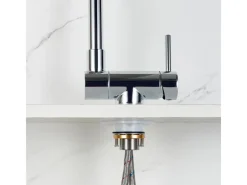 AICA Wasserhahn Faltbare 360° Drehbare Küchenarmatur 304 Edelstahl Hochdruckfest Mischbatterie Spültischarmatur Chrom