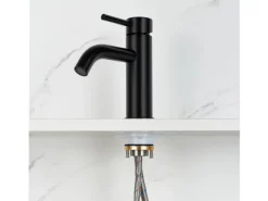 AICA Wasserhahn Bad Niedriger Waschtischarmatur Waschbecken Armaturen 304 Edelstahl Einhebelmischer Mischbatterie< Einhebelmischer