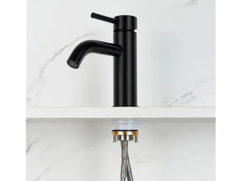 AICA Wasserhahn Bad Niedriger Waschtischarmatur Waschbecken Armaturen 304 Edelstahl Einhebelmischer Mischbatterie< Einhebelmischer