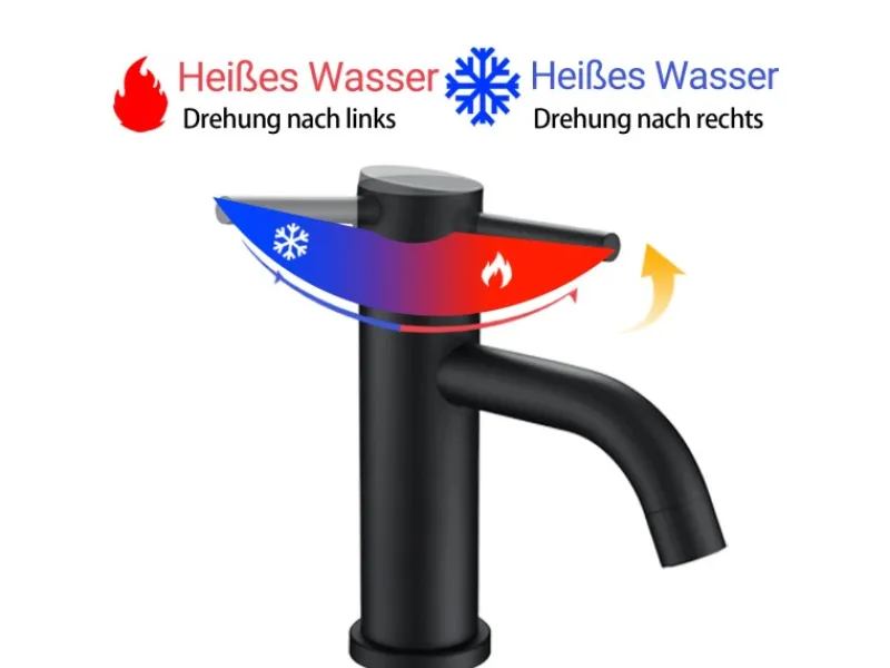 AICA Wasserhahn Bad Niedriger Waschtischarmatur Waschbecken Armaturen 304 Edelstahl Einhebelmischer Mischbatterie< Einhebelmischer