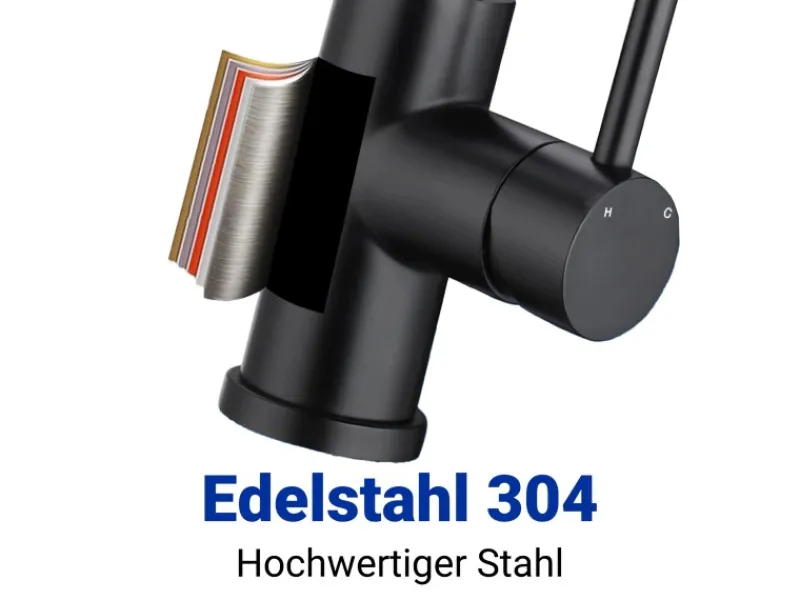 AICA Wasserhahn Bad Hoch Waschtischarmatur Auslauf Höhe 158mm Waschbecken Armaturen 304 Edelstahl Einhebelmischer Mischbatterie< Einhebelmischer