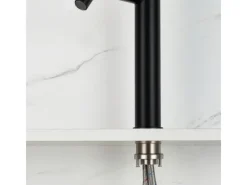 Discount AICA Wasserhahn Bad Hoch Waschtischarmatur Auslauf Höhe 195mm Waschbecken Armaturen 304 Edelstahl Einhebelmischer Mischbatterie Schwarz
