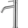 Einhebelmischer<AICA Wasserhahn Silber Bad Hoch Waschtischarmatur Auslauf Höhe 195mm Waschbecken Armaturen 304 Edelstahl Einhebelmischer Mischbatterie