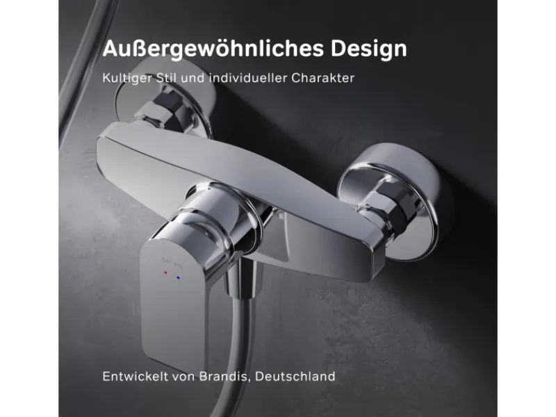 AM.PM Einhebel Duscharmatur Brausearmatur aus Messing Brausebatterie Flash FNA20000 Chrom< Einhebelmischer