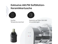 AM.PM Einhebel Duscharmatur Brausearmatur aus Messing Brausebatterie Flash FNA20000 Chrom< Einhebelmischer